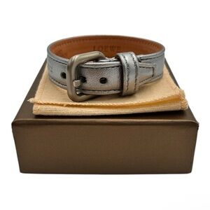 LOEWE Silver Leather Bracelet